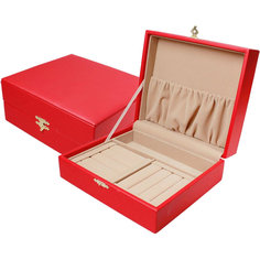 Шкатулка для украшений "Неаполь" (красная, 16,5 х 14,5 х 7 см) No Brand