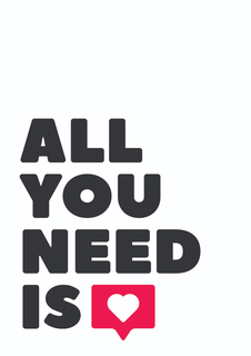Большой постер на стену "All You Need Is Love" 40х50 см без рамы Motivate Me Posters