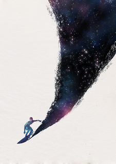 Большой постер на стену "Surfing In The Universe" 60х90 см без рамы Robert Farkas