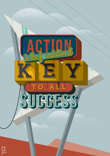 Большой мотивационный постер на стену "Key To All Success" 40х50 см без рамы Motivate Me Posters