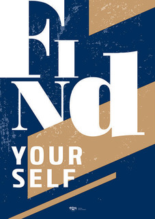 Большой мотивационный постер на стену "Find Yourself" 50х70 см без рамы Motivate Me Posters