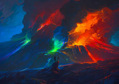 Большой постер на стену "Second Paint Eruption" 60х90 см без рамы Артём Чебоха