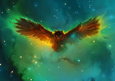 Большой постер на стену "Owl Nebula" 50х70 см без рамы Артём Чебоха