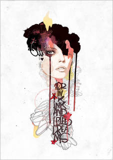 Большой постер на стену "I Drink Ink and I Bleed Dreams" 60х90 см без рамы Mydeadpony