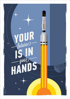 Большой мотивационный постер на стену "Your Future" 40х50 см без рамы Motivate Me Posters