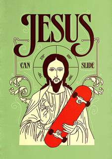 Большой постер на стену "Jesus Can Slide" 60х90 см без рамы Robert Farkas