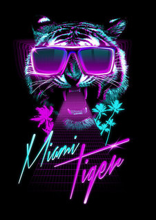 Большой постер на стену "Miami Tiger" 40х50 см без рамы Robert Farkas