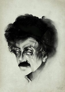 Большой постер на стену "Kurt Vonnegut (Курт Воннегут)" 50х70 см без рамы Лёша Курбатов