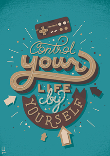 Большой мотивационный постер на стену "Control Your Life" 50х70 см без рамы Motivate Me Posters