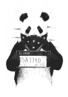 Большой постер на стену "Bad panda" 40х50 см без рамы Balazs Solti
