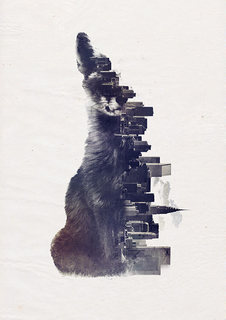 Большой постер на стену "Fox From The City" 40х50 см без рамы Robert Farkas