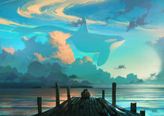 Большой постер на стену "Sky for Dreamers" 50х70 см без рамы Артём Чебоха
