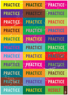 Большой мотивационный постер на стену "Practice" 50х70 см без рамы Motivate Me Posters