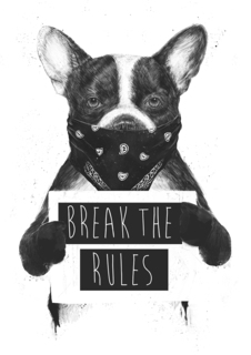 Большой постер на стену "Rebel dog" 60х90 см без рамы Balazs Solti