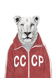 Большой постер на стену "Soviet Lion" 60х90 см без рамы Balazs Solti