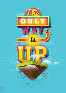 Большой мотивационный постер на стену "The Only Way Is Up" 60х90 см без рамы Motivate Me Posters