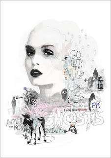 Большой постер на стену "Ive Been Hunting Ghosts For Your Love" 40х50 см без рамы Mydeadpony