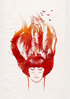 Большой постер на стену "Burning Forest" 60х90 см без рамы Robert Farkas