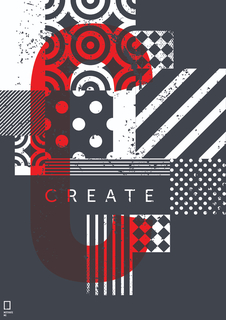Большой мотивационный постер на стену "Create" 40х50 см без рамы Motivate Me Posters