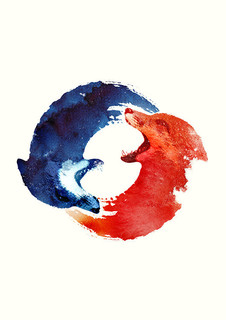 Большой постер на стену "Ying Yang" 50х70 см без рамы Robert Farkas