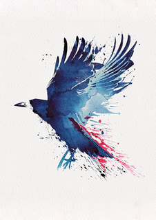 Большой постер на стену "Bloody Crow" 60х90 см без рамы Robert Farkas