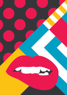 Большой постер на стену "Geometry Lips Sexy" 40х50 см без рамы