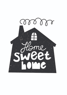 Большой постер на стену "Home Sweet Home" 50х70 см без рамы