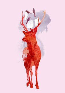 Большой постер на стену "Useless Deer" 50х70 см без рамы Robert Farkas