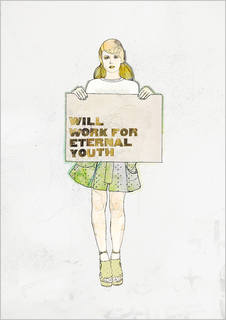 Большой постер на стену "Will Work For Eternal Youth" 40х50 см без рамы Mydeadpony