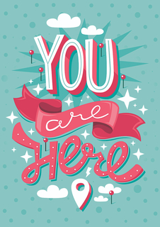 Большой мотивационный постер на стену "You Are Here" 60х90 см без рамы Motivate Me Posters