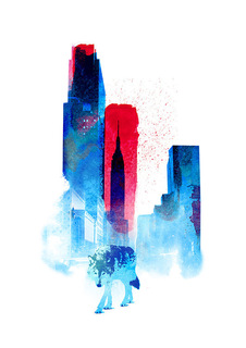 Большой постер на стену "The Wolf Of The City" 60х90 см без рамы Robert Farkas