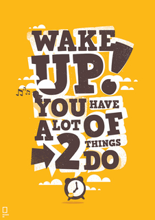 Большой мотивационный постер на стену "Wake Up!" 40х50 см без рамы Motivate Me Posters