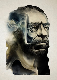 Большой постер на стену "Charles Bukowski" 50х70 см без рамы Лёша Курбатов