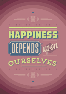 Большой мотивационный постер на стену "Happiness Depends" 40х50 см без рамы Motivate Me Posters