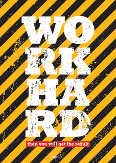 Большой мотивационный постер на стену "Work Hard" 60х90 см без рамы Motivate Me Posters