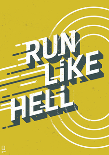 Большой мотивационный постер на стену "Run Like Hell" 50х70 см без рамы Motivate Me Posters