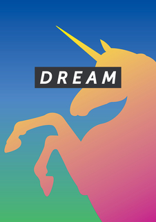 Большой постер на стену "Dream Unicorn" 40х50 см без рамы Motivate Me Posters