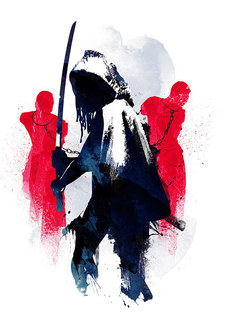 Большой постер на стену "Michonne" 50х70 см без рамы Robert Farkas
