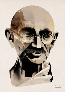 Большой постер на стену "Mahatma Gandhi (Махатма Ганди)" 40х50 см без рамы Лёша Курбатов
