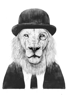 Большой постер на стену "Sir lion" 40х50 см без рамы Balazs Solti