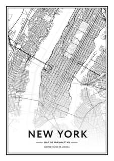 Большой постер на стену "New York" 50х70 см без рамы Scandimania