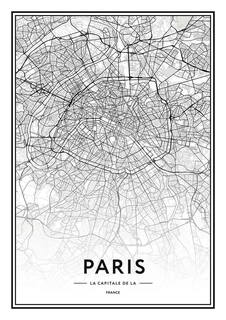 Большой постер на стену "Paris" 60х90 см без рамы Scandimania