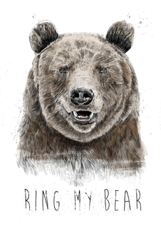 Большой постер на стену "Ring my bear" 50х70 см без рамы Balazs Solti
