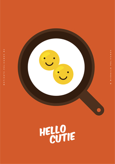 Большой постер на стену "Hello Cutie Eggs" 40х50 см без рамы Motivate Me Posters