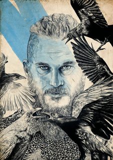 Большой кино постер к фильму на стену "Vikings" 60х90 см без рамы Charlie Bearman