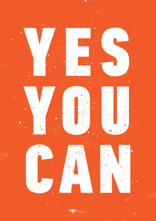 Большой мотивационный постер на стену "Yes You Can" 60х90 см без рамы Motivate Me Posters