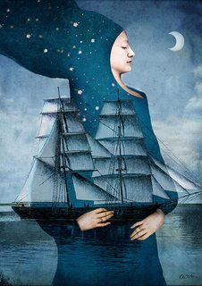 Большой постер на стену "Blue moon" 50х70 см без рамы Catrin Welz Stein