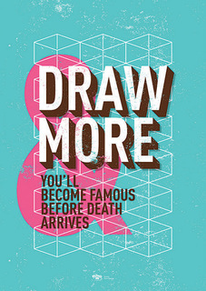 Большой мотивационный постер на стену "Draw More" 60х90 см без рамы Motivate Me Posters