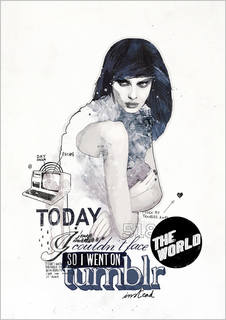 Большой постер на стену "I Could Not Face The World Today" 50х70 см без рамы Mydeadpony
