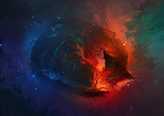 Большой постер на стену "Sleeping cat Nebula" 40х50 см без рамы Артём Чебоха